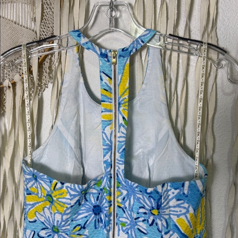Lilly Pulitzer Graves Breakwater Blue Daisy Dance Racerback Shift Dress Size 00 - Picture 5 of 11